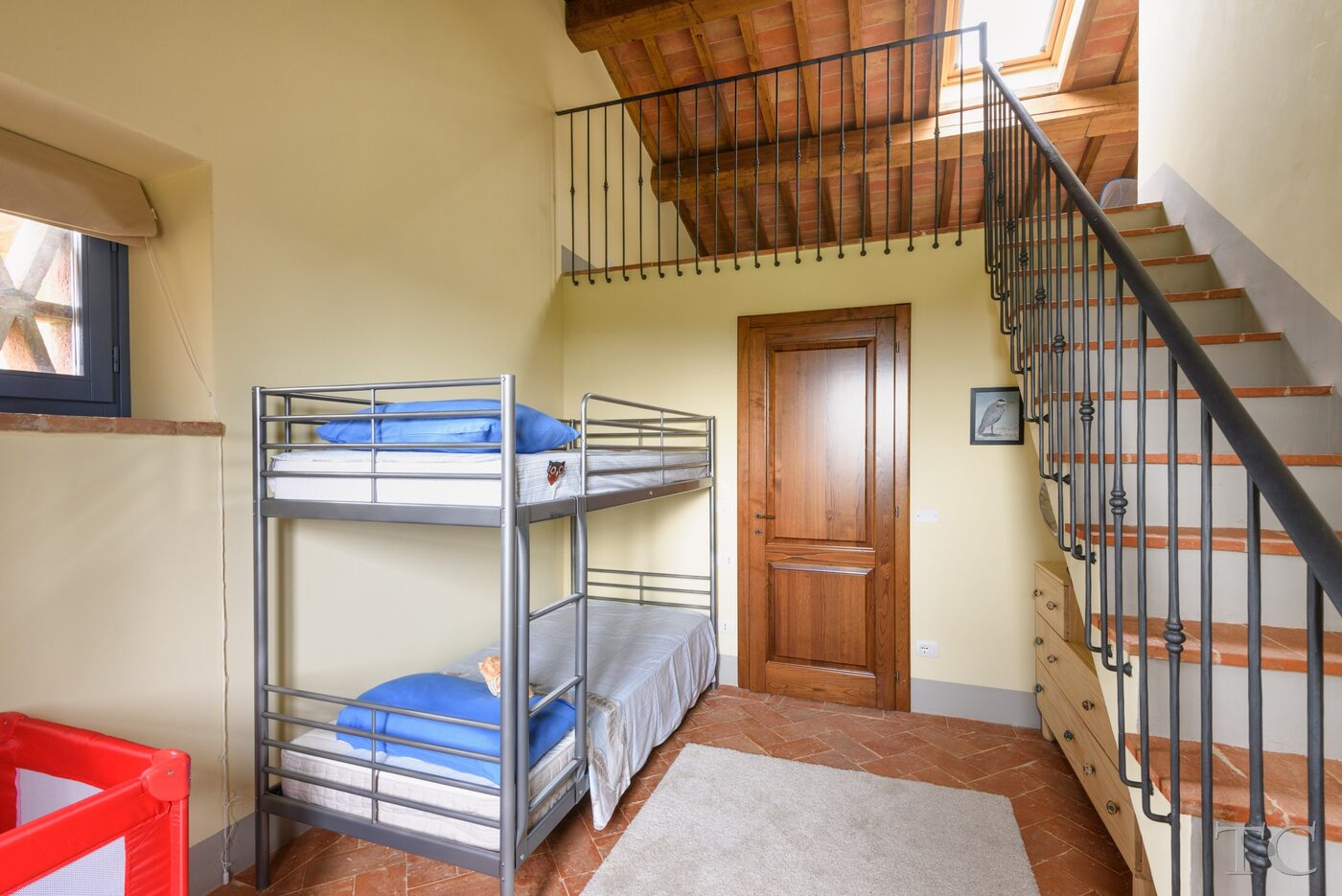 Bunkbeds and mezzanine above